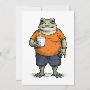Convite Sapo Preguiçoso Engraçado