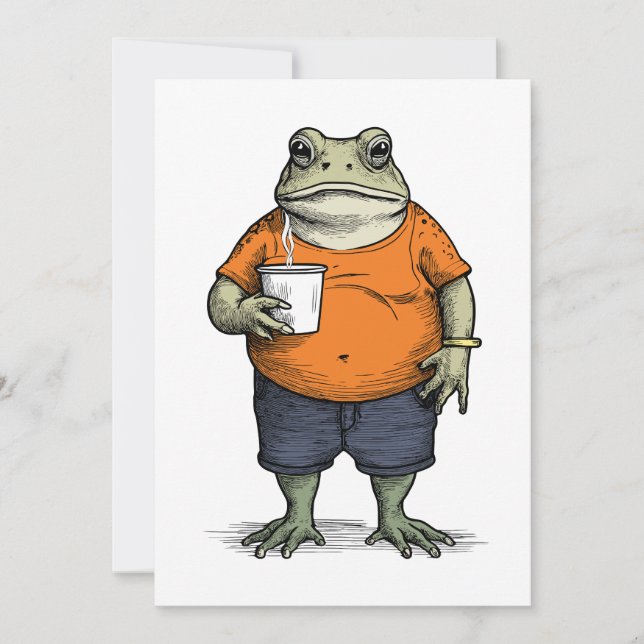 Convite Sapo Preguiçoso Engraçado (Frente)