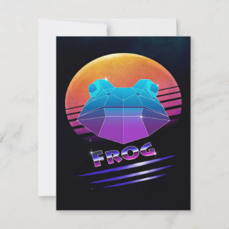 Convite Sapo Retro Synthwave Verde Amante de Animais Selva