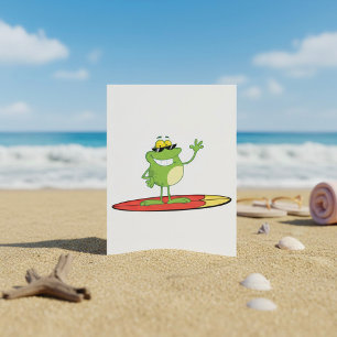 Convite Sapo Surfista Usando Óculos de Sol