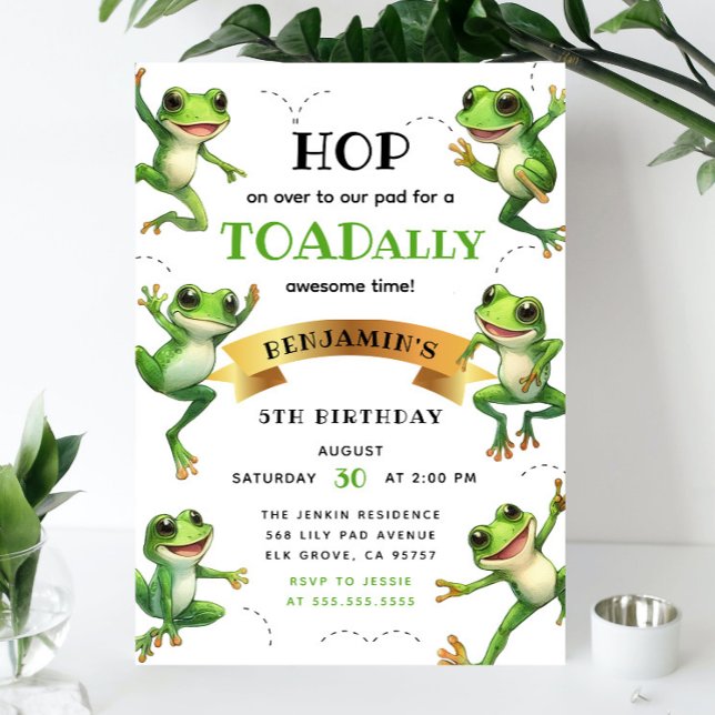 Convite Sapos De Aquarela Cuta Salto Em Qualquer Idade De  (Criador carregado)