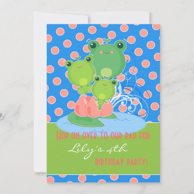 Convite Sapos felizes (Frente)