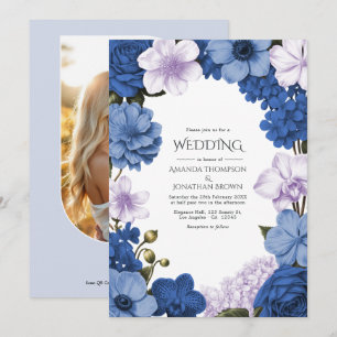Convite Sapphire Bloom, Cornflower Glow & Soft Shell