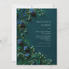Convite Sapphire Bloom Emerald Wedding