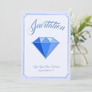 Convite Sapphire Gemstone. Jóias. 45 Aniversário de Casame