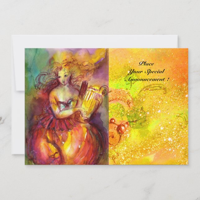 Convite SAPPHO, DANÇA, MÚSICA E POESIA, faíscas Douradas (Frente)