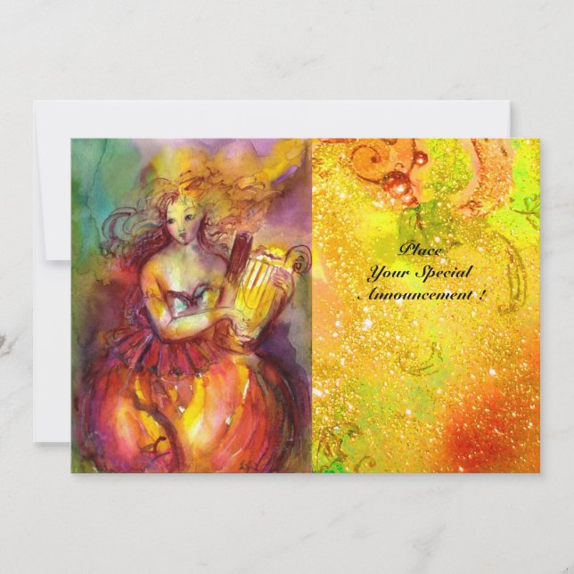 Convite SAPPHO, DANÇA, MÚSICA E POESIA, faíscas Douradas (Frente)