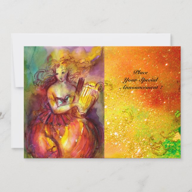 Convite SAPPHO, DANÇA, MÚSICA E POESIA, faíscas Douradas (Frente)