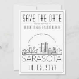 Convite Sarasota Wedding | Skyline Estilizado Salvar a Dat