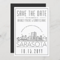 Sarasota Wedding | Skyline Estilizado Salvar a Dat