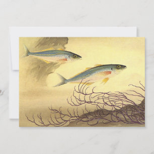 Convite Sarda no Mar, Arte de Japonismo Vintage