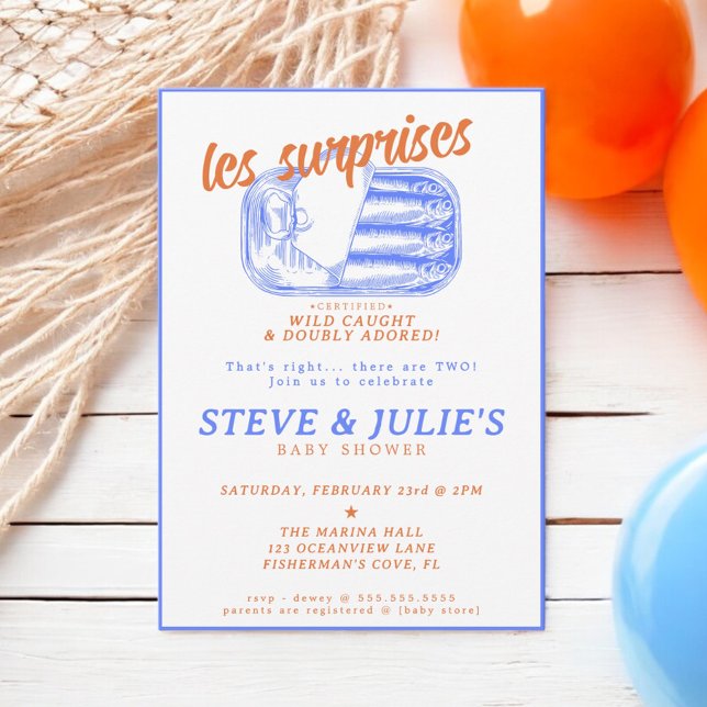 Convite Sardinhas com palha Gêmeos de peixes com Chá de fr (Criador carregado)