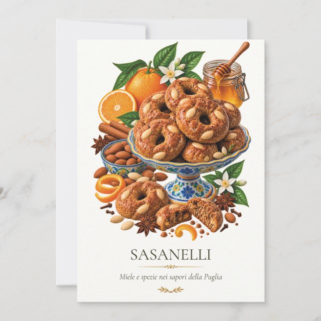 Convite Sasanelli – Vintage Italian Dessert (Frente)