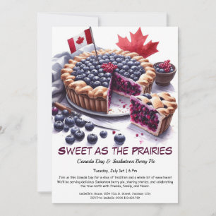 Convite Saskatoon Berry Pie Watercolor Design no Canadá