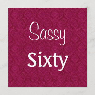 Convite Sassy 60 Aniversário Vermelho e Branco Damasco B20
