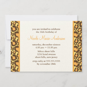 Convite Sassy Leopard Print Birthday