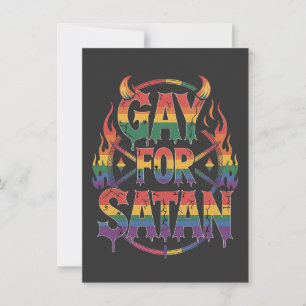 Convite Satã de granizo Arco-Íris Baphomet Diabo Goat LGBT
