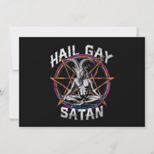 Convite Satã de granizo engraçada Gay LGBT Gótico Baphomet