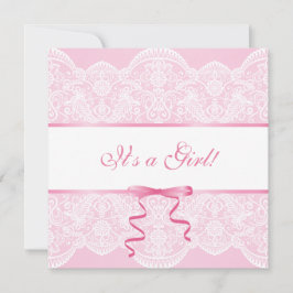 Convite Satã Rosa Branco É um Chá de fraldas