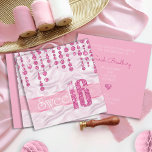 Convite Satin Jewel Sweet Six Pink ID260<br><div class="desc">Este elegante convite dos Dezesseis apresenta um gigante,  cor-de-rosa,  falso-brilho '16' e fita sobre um fundo de efeito satírico adornado com um padrão de joias enforcadas. Especifique os detalhes do evento no verso usando o modelo personalizado. Procure ID260 para ver outros produtos com este design.</div>