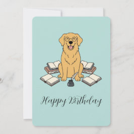 Convite Saudação de Aniversário do Opal, o Golden Retrieve
