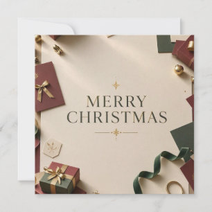 Convite Saudação de Natal, Editorial de Embrulho de Presen