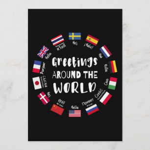 Convite Saudações ao redor do mundo - Olá em todos os idio