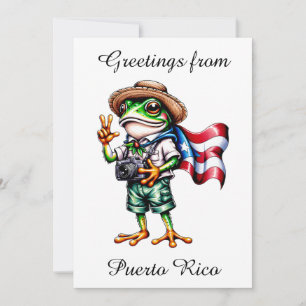 Convite Saudações de Porto Rico Sapo Coqui Boricua
