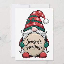 Convite Saudações do Natal Gnomo Season