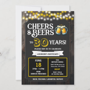 Convite Saudações e Cervejas pelos 30 Anos de Aniversário 