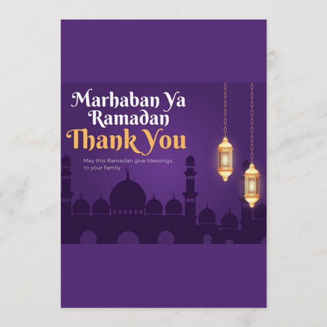 Convite Saudações Elegantes de Ramadan - Dourado Ramadan K (Frente)