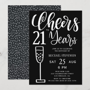 Convite Saudações para os 21 anos de festa de aniversário 