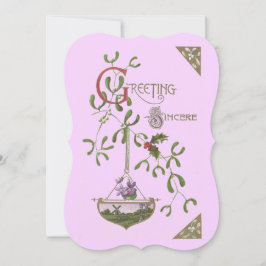 Convite "Saudações Sinceras" Vintage em branco