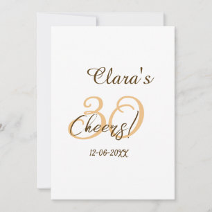 Convite Saudações trinta aniversário carvão marrom laranja