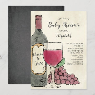 Convite Saúde ao Chá de fraldas de Vinho