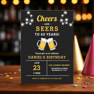 Convite Saúde E Cerveja 60 Anos De Festa de aniversário