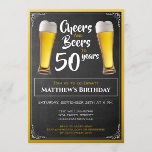 Convite Saúde E Cerveja Festa de aniversário Preta E Dou