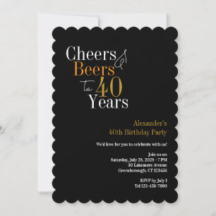 Convite Saúde e cervejas a 40 anos de festa de preto e our