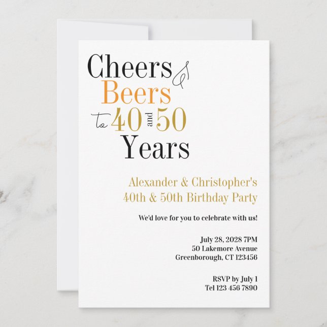 Convite Saúde e Cervejas Festa de aniversário Mínima (Frente)