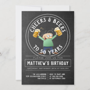 Convite Saúde E Cervejas Festa de aniversário Preta E Br