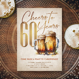 Convite Saúde e Cervejas Sente-se Engraçado 60º aniversári