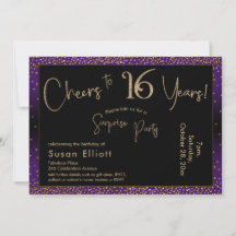 Saúde para 16 anos Surpresa Aniversário, Roxo