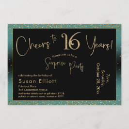 Convite Saúde para 16 anos Surpresa Nascimento e Dourado