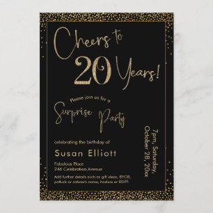 Convite Saúde para 20 anos Surpresa Festa de aniversário
