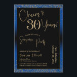 Convite Saúde para 30 anos Surpresa Festa de aniversário A<br><div class="desc">Usando duas fontes distintas, criei gráficos para seu anúncio e embelezei-os com um efeito de ouro falso-metálico para uma vibração festiva. Embora cada parte possa ser movida para se adequar às suas necessidades, o cabeçalho diz "Saúde a 30 Anos!" e "Partido Surpresa". ("Surpresa" pode ser removida se a sua parte...</div>