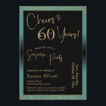 Convite Saúde para 60 anos Surpresa Festa de aniversário,<br><div class="desc">Usando duas fontes distintas, criei gráficos para seu anúncio e embelezei-os com um efeito de ouro falso-metálico para uma vibração festiva. Embora cada parte possa ser movida para se adequar às suas necessidades, o cabeçalho diz "Saúde a 60 Anos!" e "Partido Surpresa". ("Surpresa" pode ser removida se a sua parte...</div>
