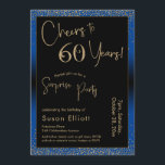 Convite Saúde para 60 anos Surpresa Festa de aniversário A<br><div class="desc">Usando duas fontes distintas, criei gráficos para seu anúncio e embelezei-os com um efeito de ouro falso-metálico para uma vibração festiva. Embora cada parte possa ser movida para se adequar às suas necessidades, o cabeçalho diz "Saúde a 60 Anos!" e "Partido Surpresa". ("Surpresa" pode ser removida se a sua parte...</div>