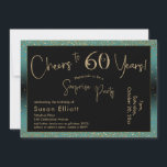 Convite Saúde para 60 anos Surpresa Nascimento e Dourado<br><div class="desc">Usando duas fontes distintas, criei gráficos para seu anúncio e embelezei-os com um efeito de ouro falso-metálico para uma vibração festiva. Embora cada parte possa ser movida para se adequar às suas necessidades, o cabeçalho diz "Saúde a 60 Anos!" e "Partido Surpresa". ("Surpresa" pode ser removida se a sua parte...</div>