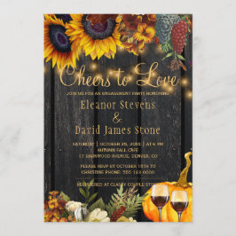 Convite Saúde para festa de noivado rústica de madeira