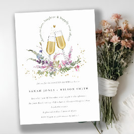 Convite Saúde para o Amor Óculos de Vinho Casal Floral